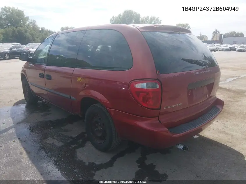 2002 DODGE CARAVAN VIN 1B4GP24372B604949 — фото 3