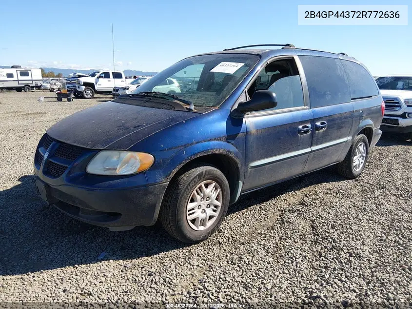 2002 DODGE CARAVAN VIN 2B4GP44372R772636 — фото 2