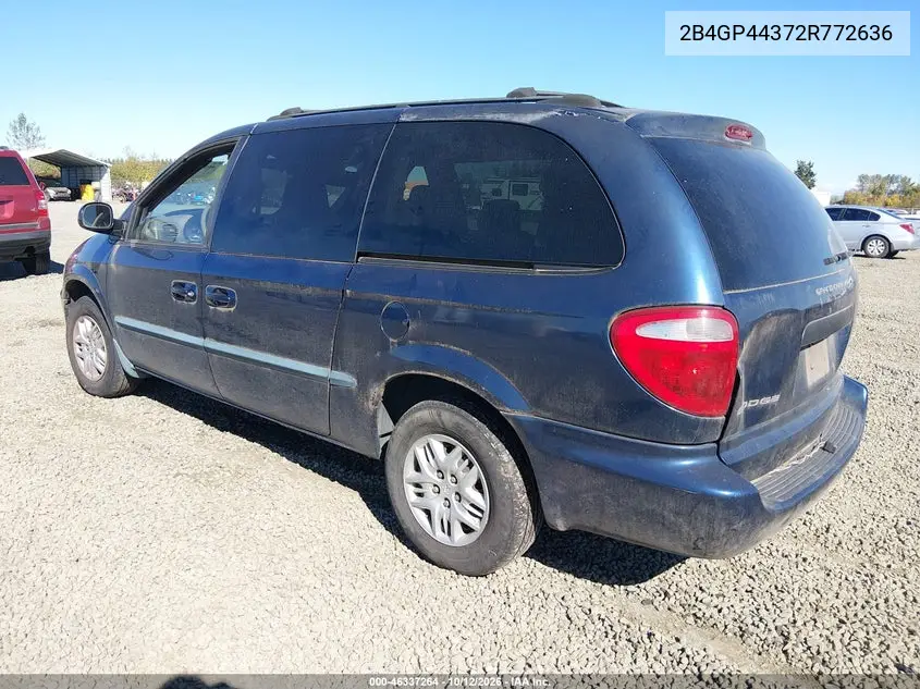 2002 DODGE CARAVAN VIN 2B4GP44372R772636 — фото 3