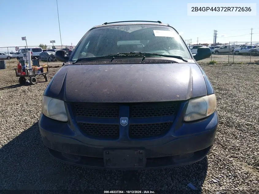 2002 DODGE CARAVAN VIN 2B4GP44372R772636 — фото 6