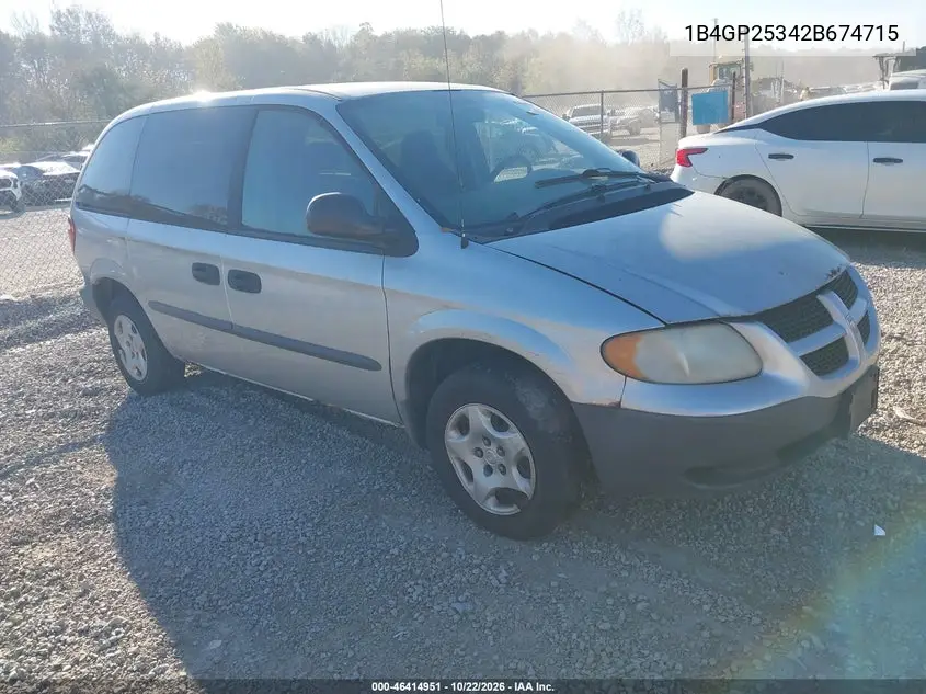 DODGE CARAVAN 2002, VIN 1B4GP25342B674715