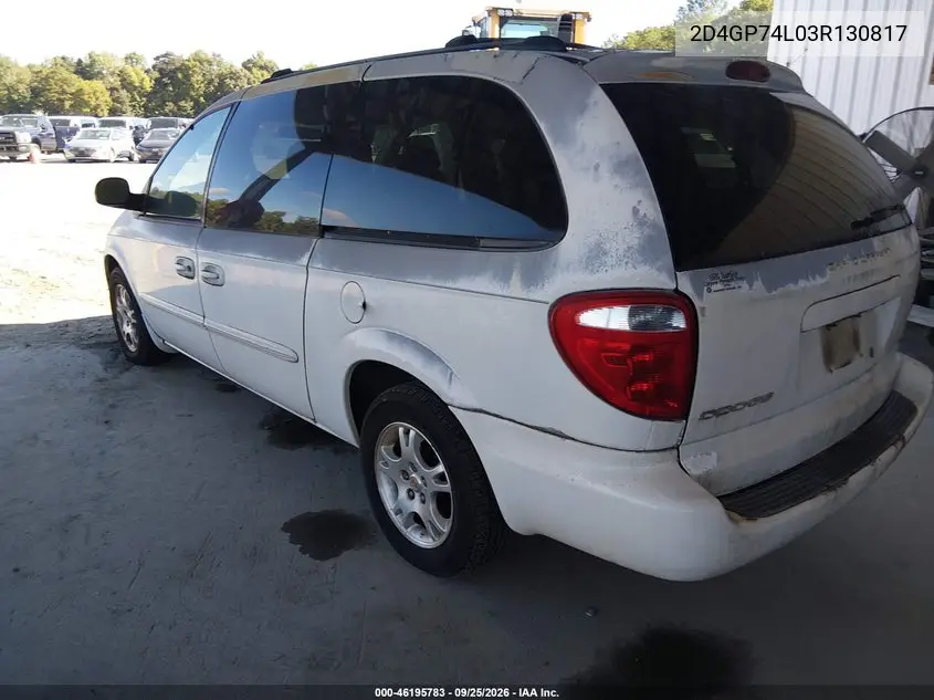 2003 DODGE CARAVAN VIN 2D4GP74L03R130817 — фото 3