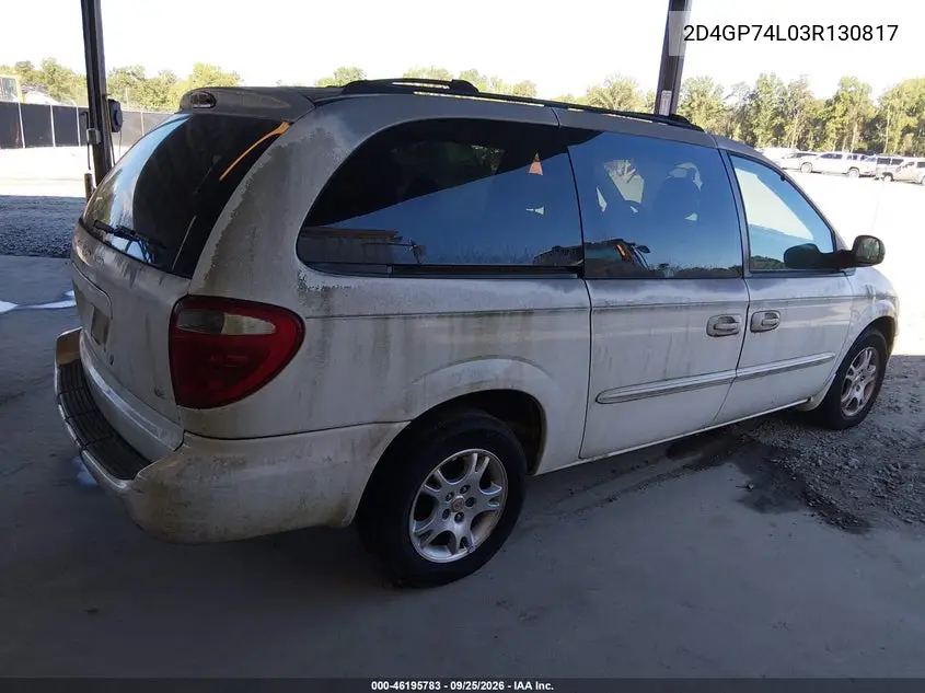 2003 DODGE CARAVAN VIN 2D4GP74L03R130817 — фото 4