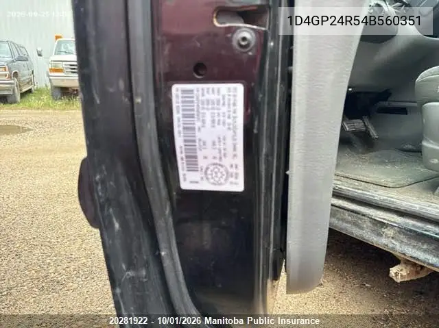 2004 DODGE CARAVAN VIN 1D4GP24R54B560351 — фото 9