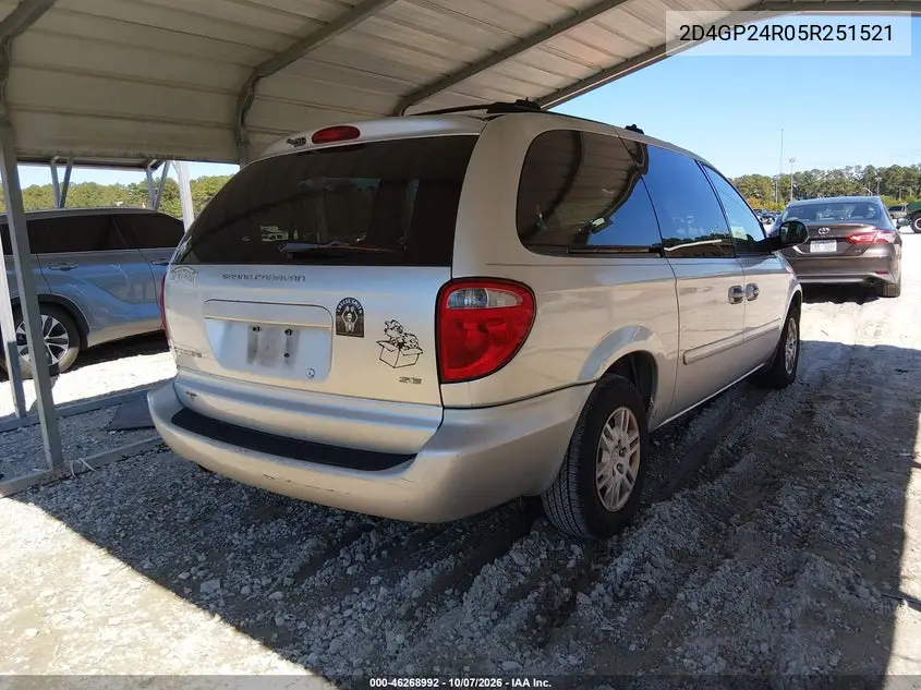 2005 DODGE CARAVAN VIN 2D4GP24R05R251521 — фото 4
