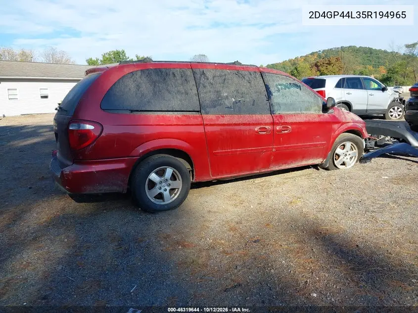 2005 DODGE CARAVAN VIN 2D4GP44L35R194965 — фото 4