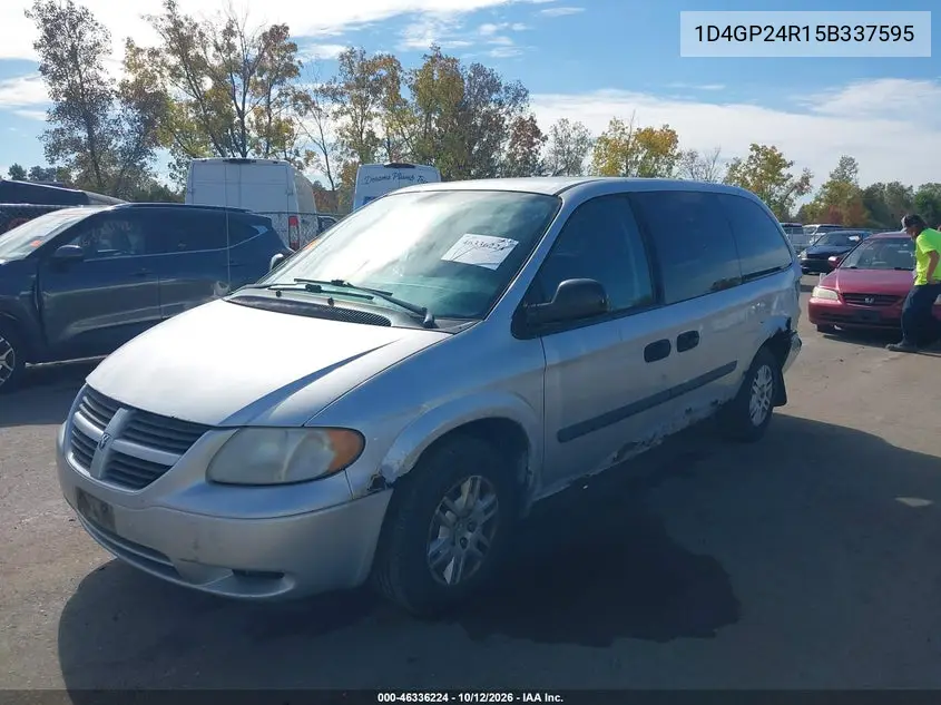 2005 DODGE CARAVAN VIN 1D4GP24R15B337595 — фото 2