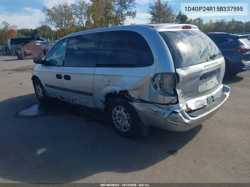 2005 DODGE CARAVAN VIN 1D4GP24R15B337595 — фото 3