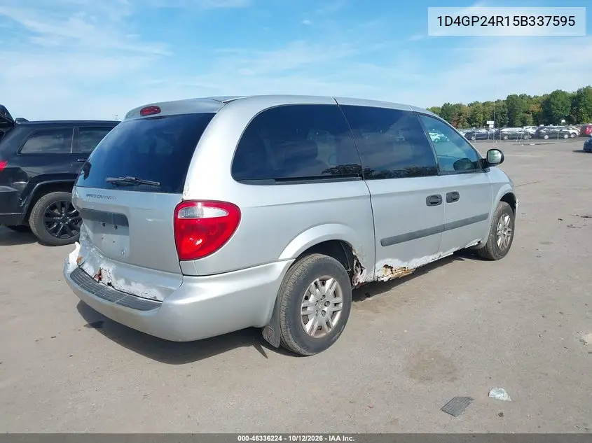 2005 DODGE CARAVAN VIN 1D4GP24R15B337595 — фото 4