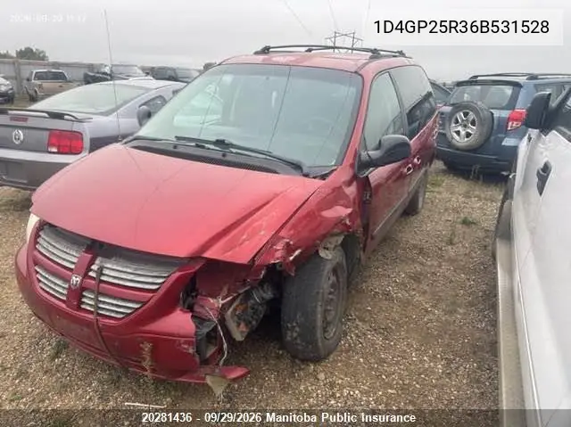 2006 DODGE CARAVAN VIN 1D4GP25R36B531528 — фото 2