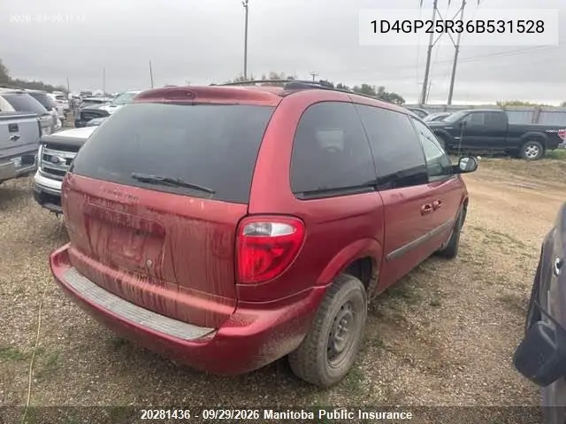 2006 DODGE CARAVAN VIN 1D4GP25R36B531528 — фото 4