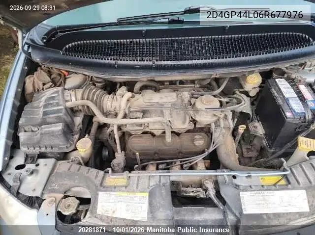 2006 DODGE CARAVAN VIN 2D4GP44L06R677976 — фото 10