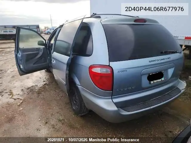2006 DODGE CARAVAN VIN 2D4GP44L06R677976 — фото 3