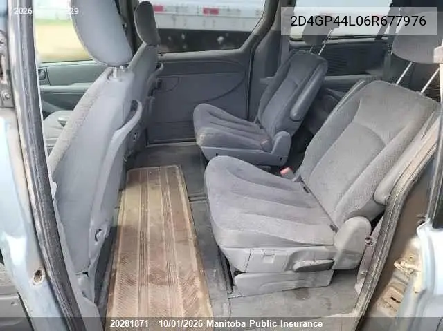 2006 DODGE CARAVAN VIN 2D4GP44L06R677976 — фото 8
