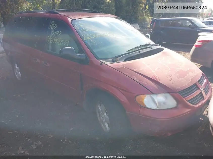 DODGE CARAVAN 2006, VIN 2D8GP44L06R650324