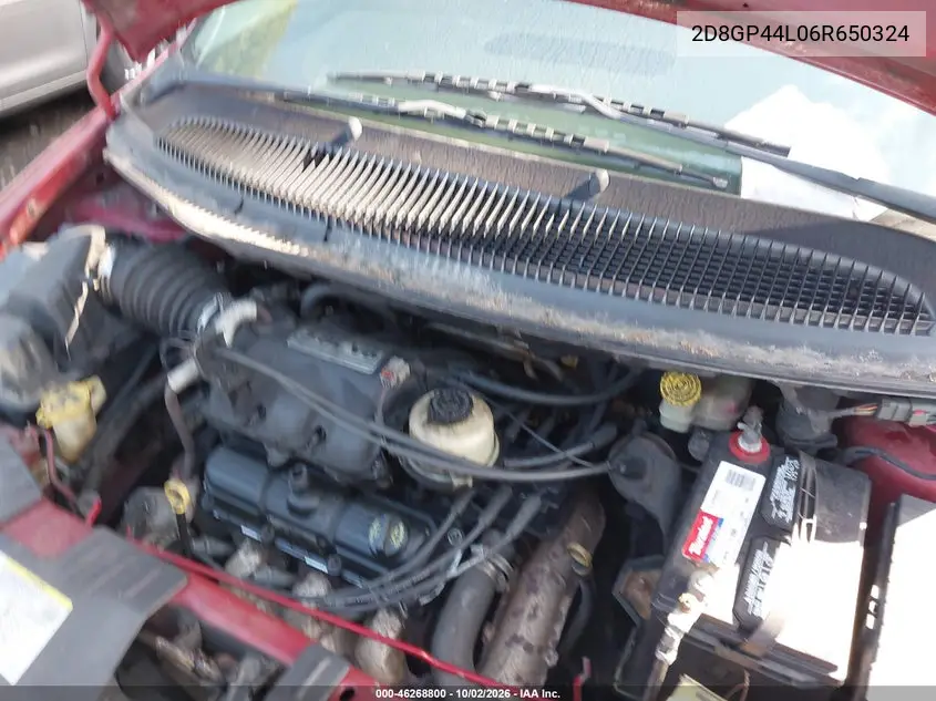 2006 DODGE CARAVAN VIN 2D8GP44L06R650324 — фото 10