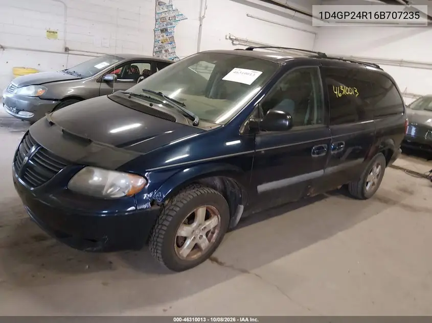 2006 DODGE CARAVAN VIN 1D4GP24R16B707235 — фото 2