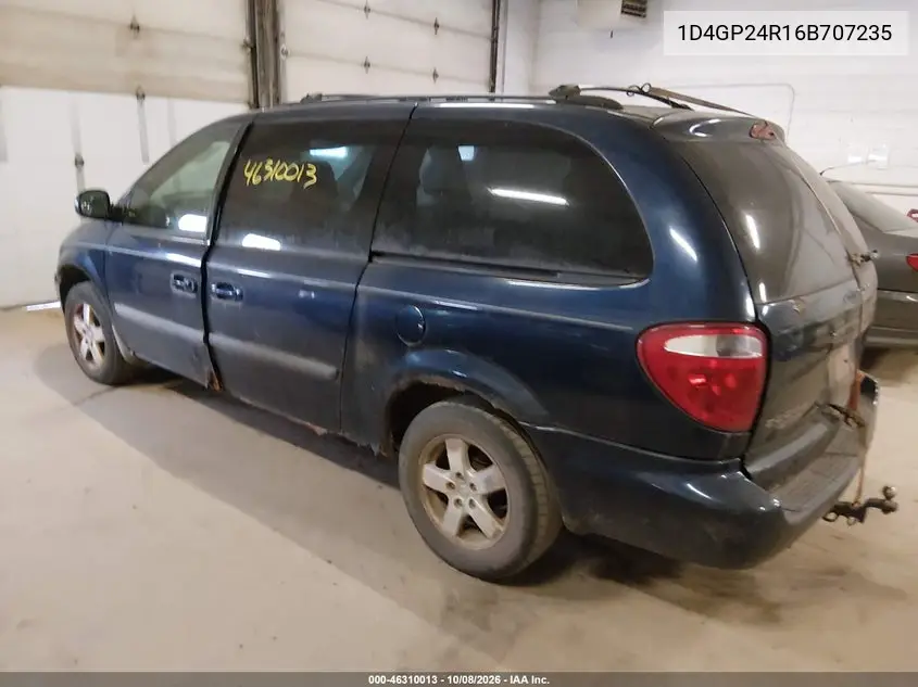 2006 DODGE CARAVAN VIN 1D4GP24R16B707235 — фото 3