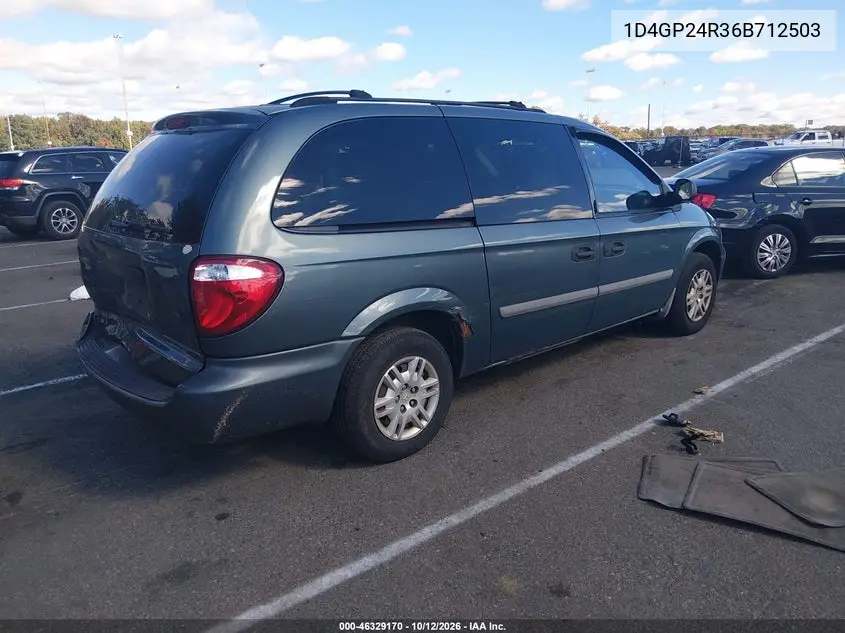 2006 DODGE CARAVAN VIN 1D4GP24R36B712503 — фото 4