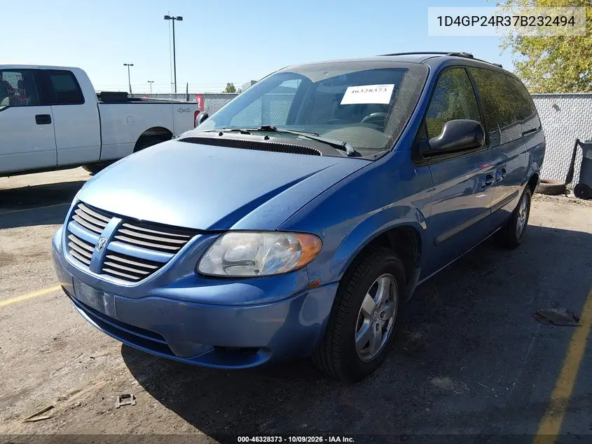 2007 DODGE CARAVAN VIN 1D4GP24R37B232494 — фото 2
