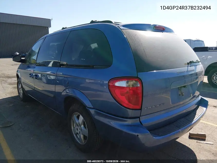 2007 DODGE CARAVAN VIN 1D4GP24R37B232494 — фото 3