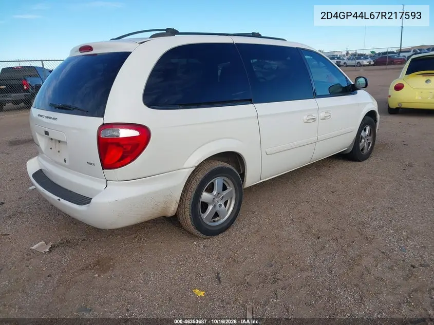 2007 DODGE CARAVAN VIN 2D4GP44L67R217593 — фото 4