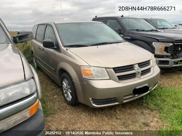 DODGE CARAVAN 2008, VIN 2D8HN44H78R666271