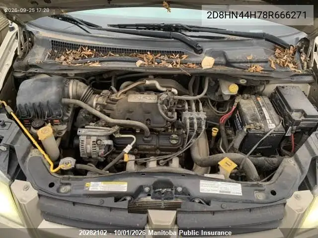 2008 DODGE CARAVAN VIN 2D8HN44H78R666271 — фото 10