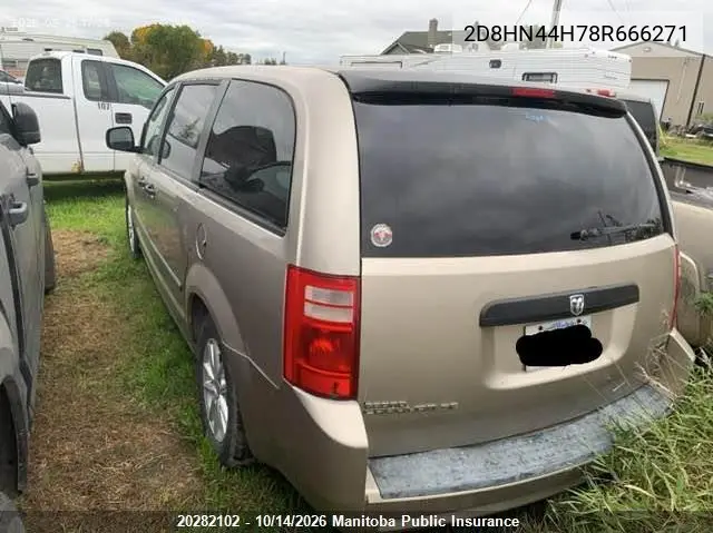 2008 DODGE CARAVAN VIN 2D8HN44H78R666271 — фото 3