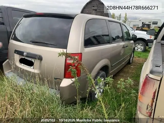 2008 DODGE CARAVAN VIN 2D8HN44H78R666271 — фото 4
