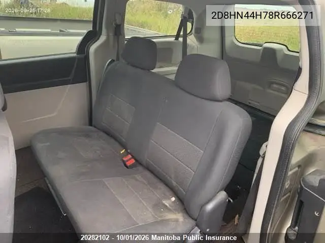 2008 DODGE CARAVAN VIN 2D8HN44H78R666271 — фото 8