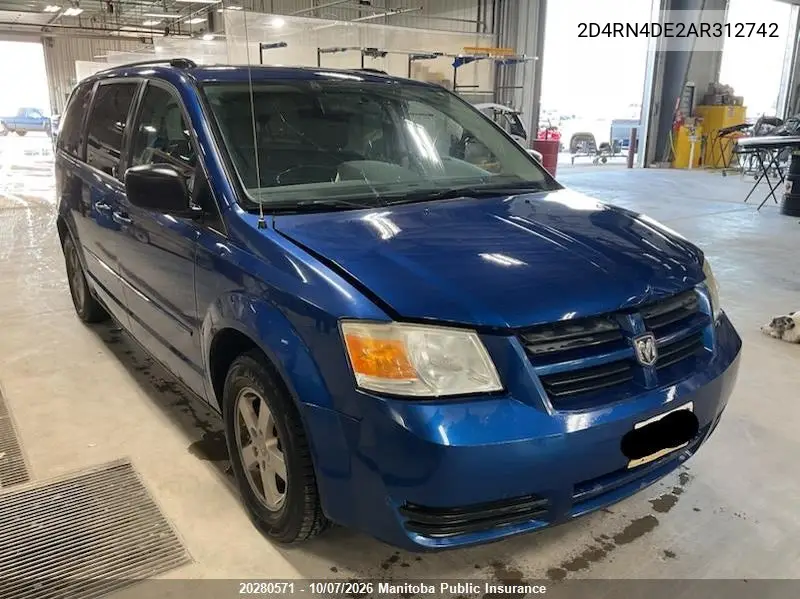 DODGE CARAVAN 2010, VIN 2D4RN4DE2AR312742