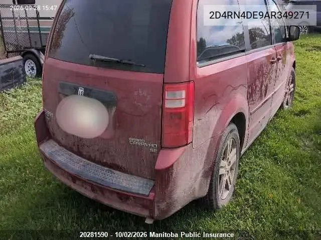 2010 DODGE CARAVAN VIN 2D4RN4DE9AR349271 — фото 4