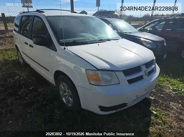DODGE CARAVAN 2010, VIN 2D4RN4DE2AR228808