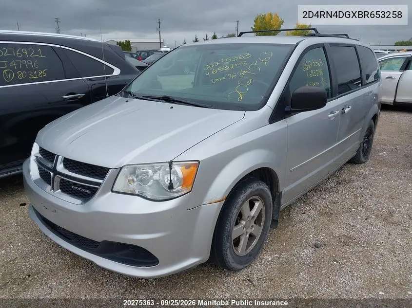 2011 DODGE CARAVAN VIN 2D4RN4DGXBR653258 — фото 2