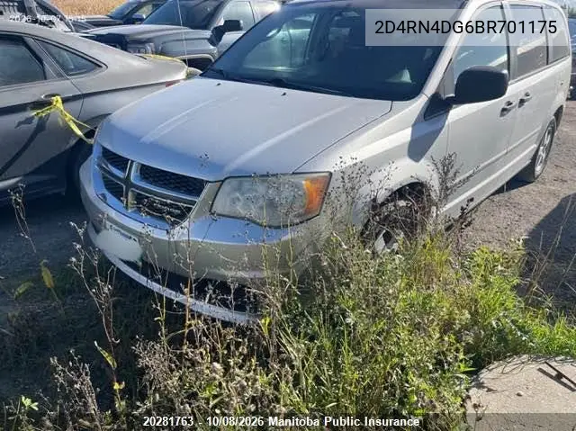 DODGE CARAVAN 2011, VIN 2D4RN4DG6BR701175