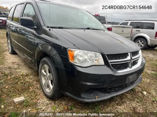 DODGE CARAVAN 2012, VIN 2C4RDGBG7CR154648