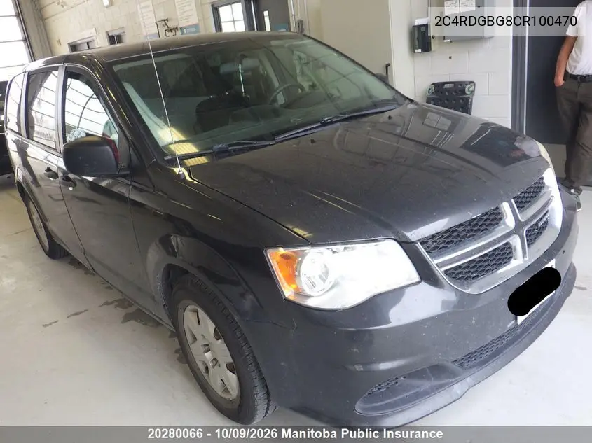 DODGE CARAVAN 2012, VIN 2C4RDGBG8CR100470