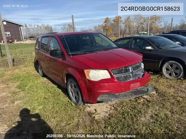 DODGE CARAVAN 2012, VIN 2C4RDGBG0CR158623