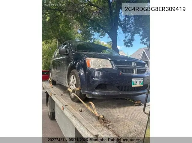 DODGE CARAVAN 2014, VIN 2C4RDGBG8ER309419