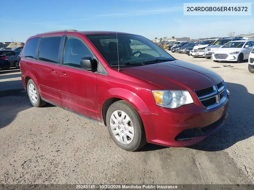 DODGE CARAVAN 2014, VIN 2C4RDGBG6ER416372