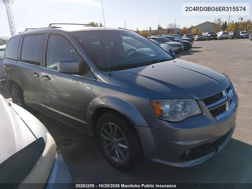 DODGE CARAVAN 2014, VIN 2C4RDGBG6ER315574