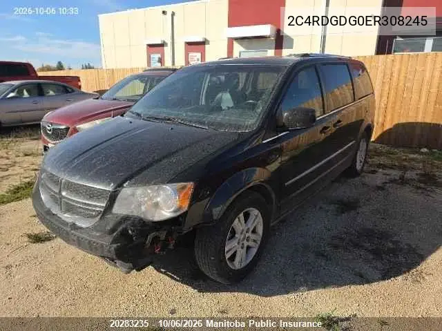 2014 DODGE CARAVAN VIN 2C4RDGDG0ER308245 — фото 2