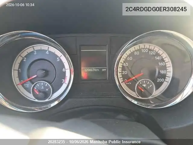 2014 DODGE CARAVAN VIN 2C4RDGDG0ER308245 — фото 7