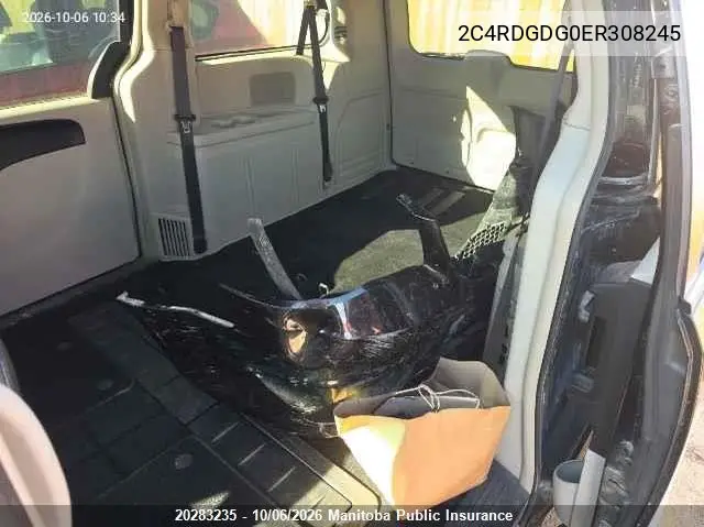 2014 DODGE CARAVAN VIN 2C4RDGDG0ER308245 — фото 8