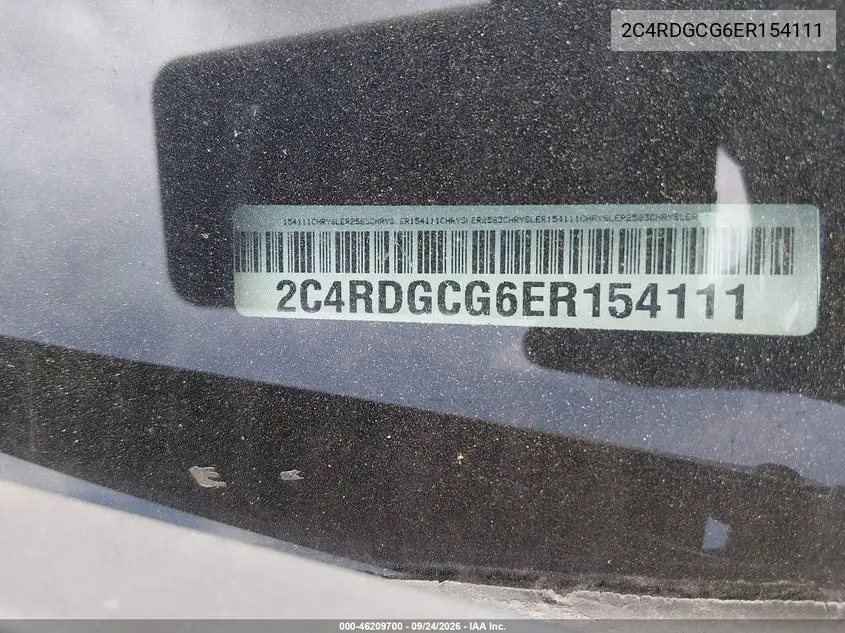 2014 DODGE CARAVAN VIN 2C4RDGCG6ER154111 — фото 11