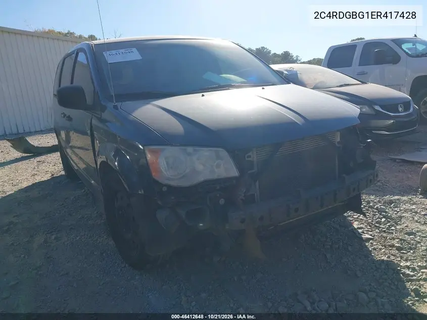 DODGE CARAVAN 2014, VIN 2C4RDGBG1ER417428