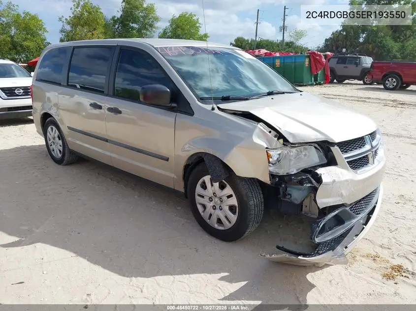 DODGE CARAVAN 2014, VIN 2C4RDGBG5ER193550