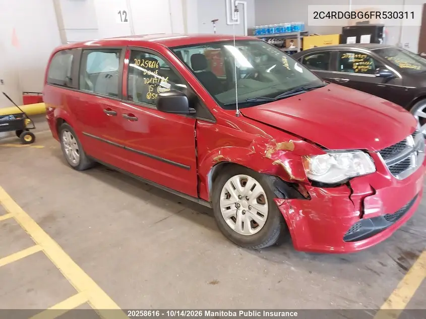 DODGE CARAVAN 2015, VIN 2C4RDGBG6FR530311