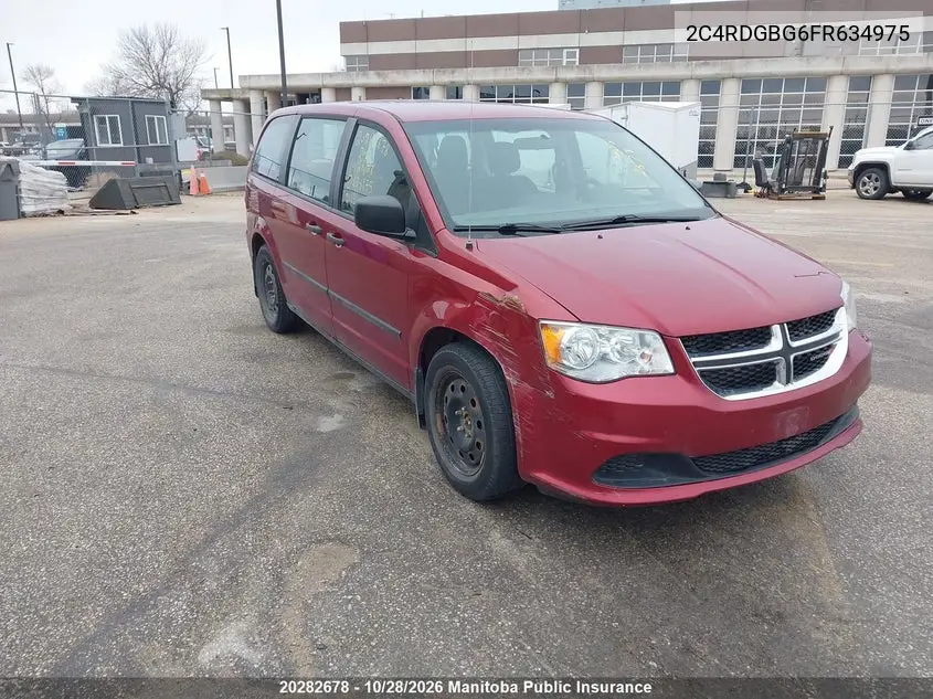 DODGE CARAVAN 2015, VIN 2C4RDGBG6FR634975